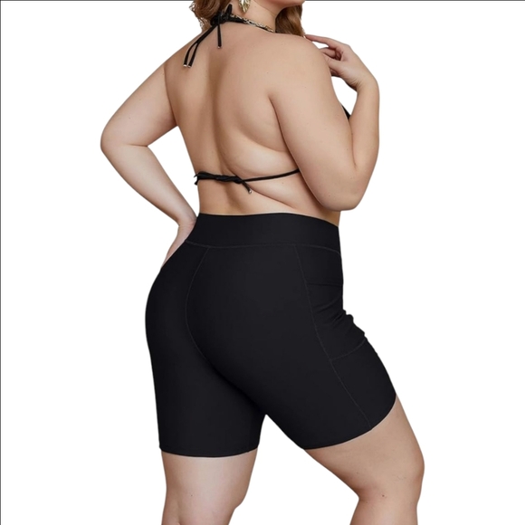 ATTRACO Women's New  Black Plus Size High Wasted Swimsuit Shorts 3X - Picture 11 of 15
